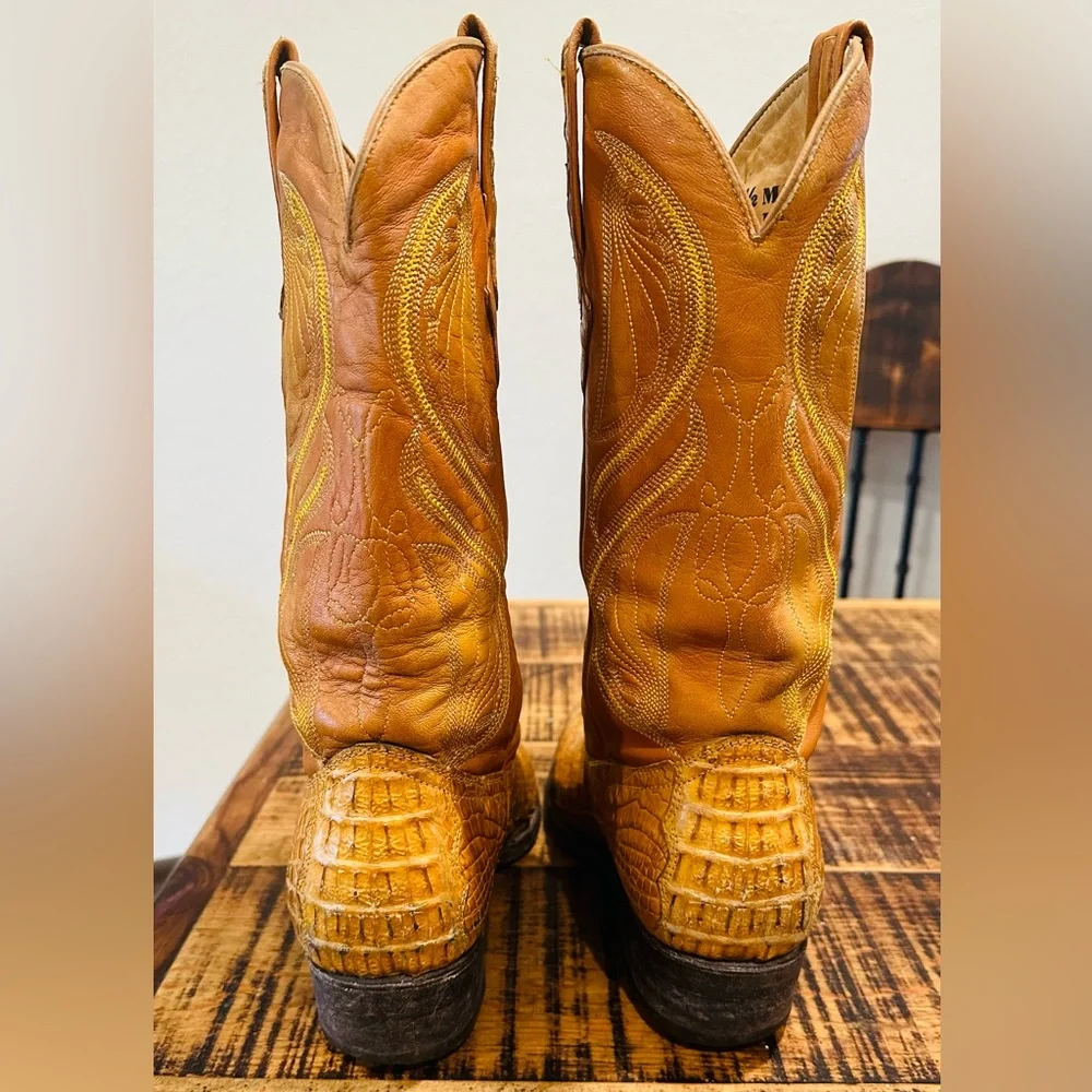 VINTAGE CUADRA MEXICO GATOR WESTERN BOOT MEN OR WOMEN!! Men size 7.5 women 8.5/9 - Picture 8 of 14